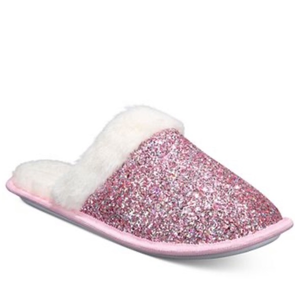 Pink glitter slippers Clearance